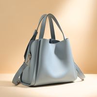 Women's Medium Pu Leather Solid Color Classic Style Magnetic Buckle Bucket Bag main image 1