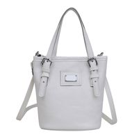 Women's Small Pu Leather Solid Color Classic Style Zipper Bucket Bag main image 7