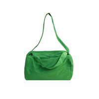 Women's Medium Nylon Canvas Solid Color Basic Zipper Shoulder Bag sku image 1