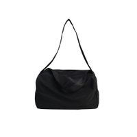 Women's Medium Nylon Canvas Solid Color Basic Zipper Shoulder Bag sku image 2