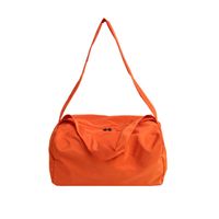 Women's Medium Nylon Canvas Solid Color Basic Zipper Shoulder Bag sku image 3
