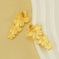 1 Pair Simple Style Classic Style Solid Color Plating Stainless Steel Gold Plated Ear Studs main image 2