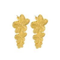1 Pair Simple Style Classic Style Solid Color Plating Stainless Steel Gold Plated Ear Studs main image 3