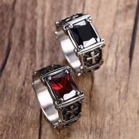 Hip-Hop Retro Geometric Zinc Alloy Inlay Zircon Men's Rings main image 1