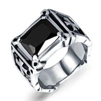 Hip-Hop Retro Geometric Zinc Alloy Inlay Zircon Men's Rings sku image 9