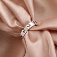 Stainless Steel Gold Plated Simple Style Solid Color Plating Rings main image 5