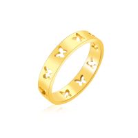 Stainless Steel Gold Plated Simple Style Solid Color Plating Rings sku image 6