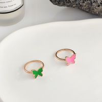 Wholesale Simple Style Classic Style Butterfly Copper Enamel Rings main image 3