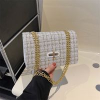 Women's Woolen Solid Color Classic Style Flip Cover Crossbody Bag main image 3