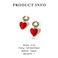 1 Pair Sexy Sweet Heart Shape Copper 14K Gold Plated Drop Earrings main image 2