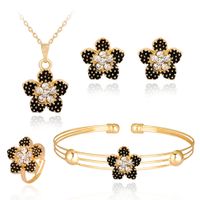 Elegant Lady Flower Alloy Plating Inlay Zircon Women's Jewelry Set sku image 1