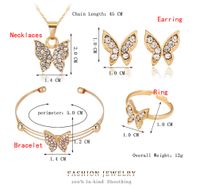 Elegant Lady Streetwear Butterfly Alloy Plating Inlay Zircon Women's Jewelry Set main image 3