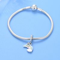 Cross-Border Hot Selling Bracelet Accessories S925s Sterling Silver Rainbow Pendant Diy Applicable Panjia Bracelet All-Match Necklace Pendant main image 4