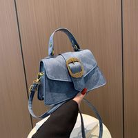 Frau Pu-Leder Einfarbig Vintage-Stil Flip-Cover Handtasche main image 5