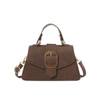 Women's Pu Leather Solid Color Vintage Style Flip Cover Handbag sku image 2