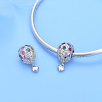Panjia S925 Sterling Silver Bracelet Accessories Inlaid Hot Air Balloon Scattered Beads Diycharm Love Heart Necklace String Ornament Wholesale main image 6