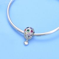 Panjia S925 Sterling Silver Bracelet Accessories Inlaid Hot Air Balloon Scattered Beads Diycharm Love Heart Necklace String Ornament Wholesale main image 4