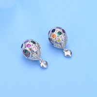 Panjia S925 Sterling Silver Bracelet Accessories Inlaid Hot Air Balloon Scattered Beads Diycharm Love Heart Necklace String Ornament Wholesale main image 3