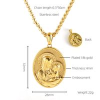 Stainless Steel Titanium Steel Gold Plated Simple Style Classic Style Solid Color Plating Pendant Necklace sku image 1