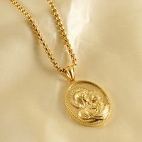 Stainless Steel Titanium Steel Gold Plated Simple Style Classic Style Solid Color Plating Pendant Necklace main image 1