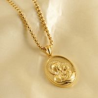 Stainless Steel Titanium Steel Gold Plated Simple Style Classic Style Solid Color Plating Pendant Necklace main image 5