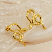 1 Pair Simple Style Classic Style Snake Plating Titanium Steel Ear Studs main image 1
