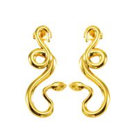 1 Pair Simple Style Classic Style Snake Plating Titanium Steel Ear Studs main image 4