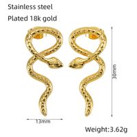 1 Pair Simple Style Classic Style Snake Plating Titanium Steel Ear Studs sku image 4