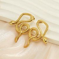 1 Pair Simple Style Classic Style Snake Plating Titanium Steel Ear Studs main image 2