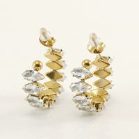 1 Pair Simple Style Classic Style Color Block Inlay Stainless Steel Zircon Ear Studs sku image 1