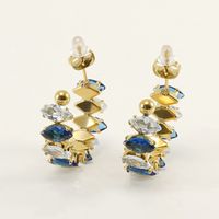 1 Pair Simple Style Classic Style Color Block Inlay Stainless Steel Zircon Ear Studs sku image 7
