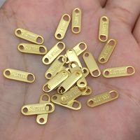 100 PCS/Package 3.6*11mm Stainless Steel 18K Gold Plated Solid Color Polished Tail Plate Accessories main image 1
