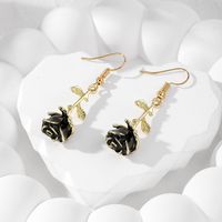 1 Pair Vintage Style Simple Style Rose Plating Alloy Silver Plated Drop Earrings sku image 3