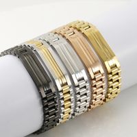 Simple Style Classic Style Solid Color Titanium Steel Plating Gold Plated Men's Bracelets main image 1