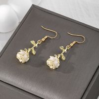 1 Pair Vintage Style Simple Style Rose Plating Alloy Silver Plated Drop Earrings sku image 3