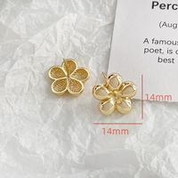 1 Pair Diameter 14mm Copper 18K Gold Plated Flower Polished Earring Findings main image 2