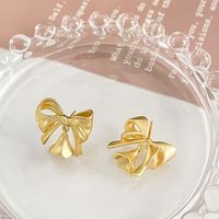 1 Pair 19 * 17mm Copper 14K Gold Plated 18K Gold Plated Bow Knot Polished Earring Findings sku image 3