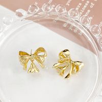 1 Pair 19 * 17mm Copper 14K Gold Plated 18K Gold Plated Bow Knot Polished Earring Findings sku image 1