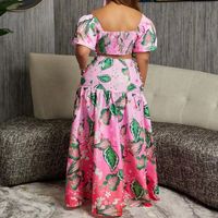 Daily Beach Date Women's Vacation Flower Polyester Printing Pants Sets Skirt Sets main image 5