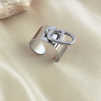 Casual Simple Style Geometric Stainless Steel Charm Rings 1 Piece sku image 1