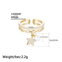Casual Elegant Star Copper Plating Zircon Charm Rings 1 Piece main image 2