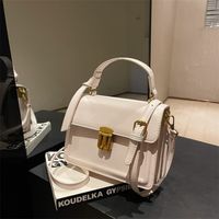 Women's Medium Pu Leather Solid Color Classic Style Lock Clasp Handbag main image 1