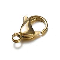 20 PCS/Package Hole 1~1.9mm Hole 2~2.9mm 304 Stainless Steel 18K Gold Plated Solid Color Polished Lobster Clasp main image 6