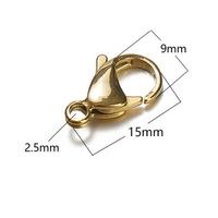 20 PCS/Package Hole 1~1.9mm Hole 2~2.9mm 304 Stainless Steel 18K Gold Plated Solid Color Polished Lobster Clasp sku image 11