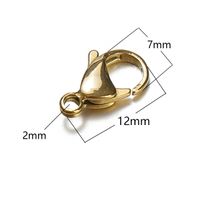 20 PCS/Package Hole 1~1.9mm Hole 2~2.9mm 304 Stainless Steel 18K Gold Plated Solid Color Polished Lobster Clasp sku image 9