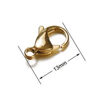 20 PCS/Package Hole 1~1.9mm Hole 2~2.9mm 304 Stainless Steel 18K Gold Plated Solid Color Polished Lobster Clasp sku image 10