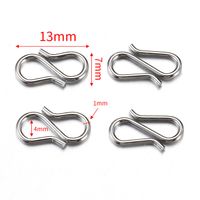 20 PCS/Package 13 * 7mm 304 Stainless Steel 18K Gold Plated Solid Color Polished Jewelry Buckle sku image 1