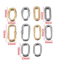 10 Pieces 10 * 21mm 12 * 25mm 9 * 21mm Stainless Steel 18K Gold Plated Solid Color Polished Connector main image 2