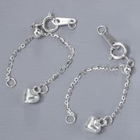 1 Piece 60mm Sterling Silver Heart Shape Polished Chain main image 6