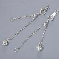 1 Piece 60mm Sterling Silver Heart Shape Polished Chain main image 4